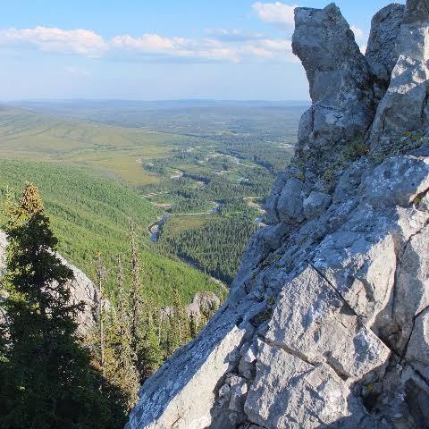 a view of a rocky mountain