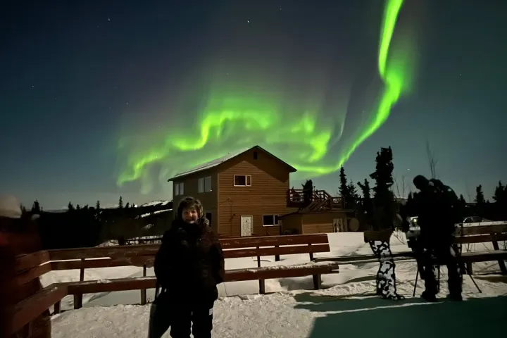 a person sitting on a bench